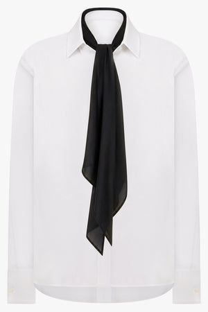 Scarf Detail Shirt | White/Black