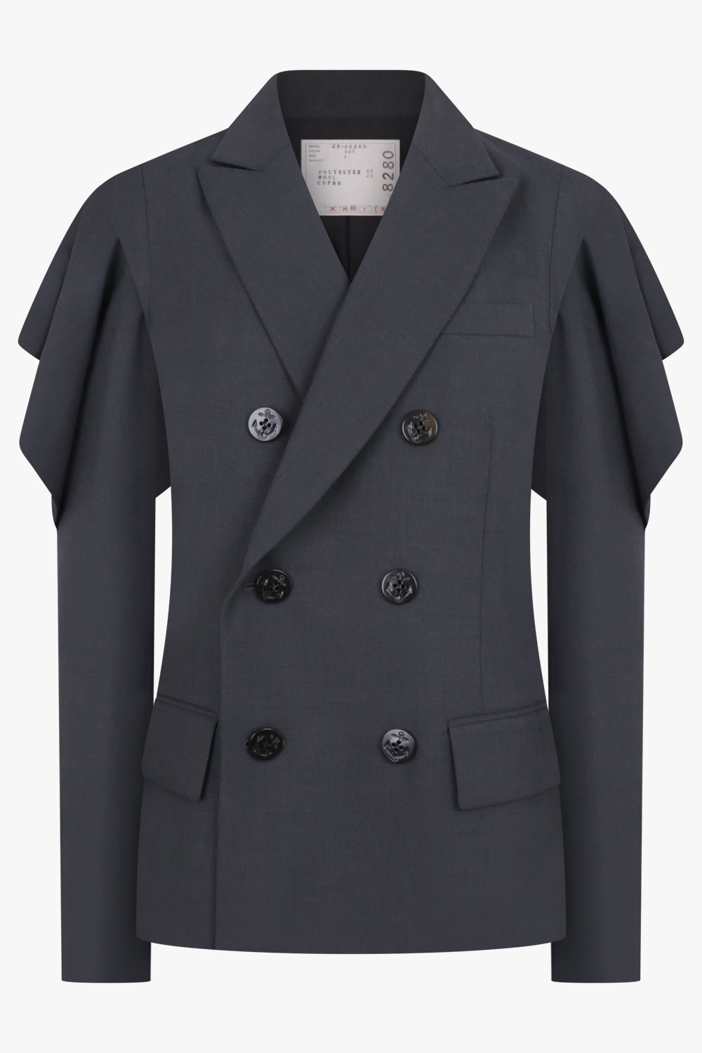 SACAI TWILL MIX PULLOVER BLACK NEW SEASON PARLOUR X ONLINE SYDNEY