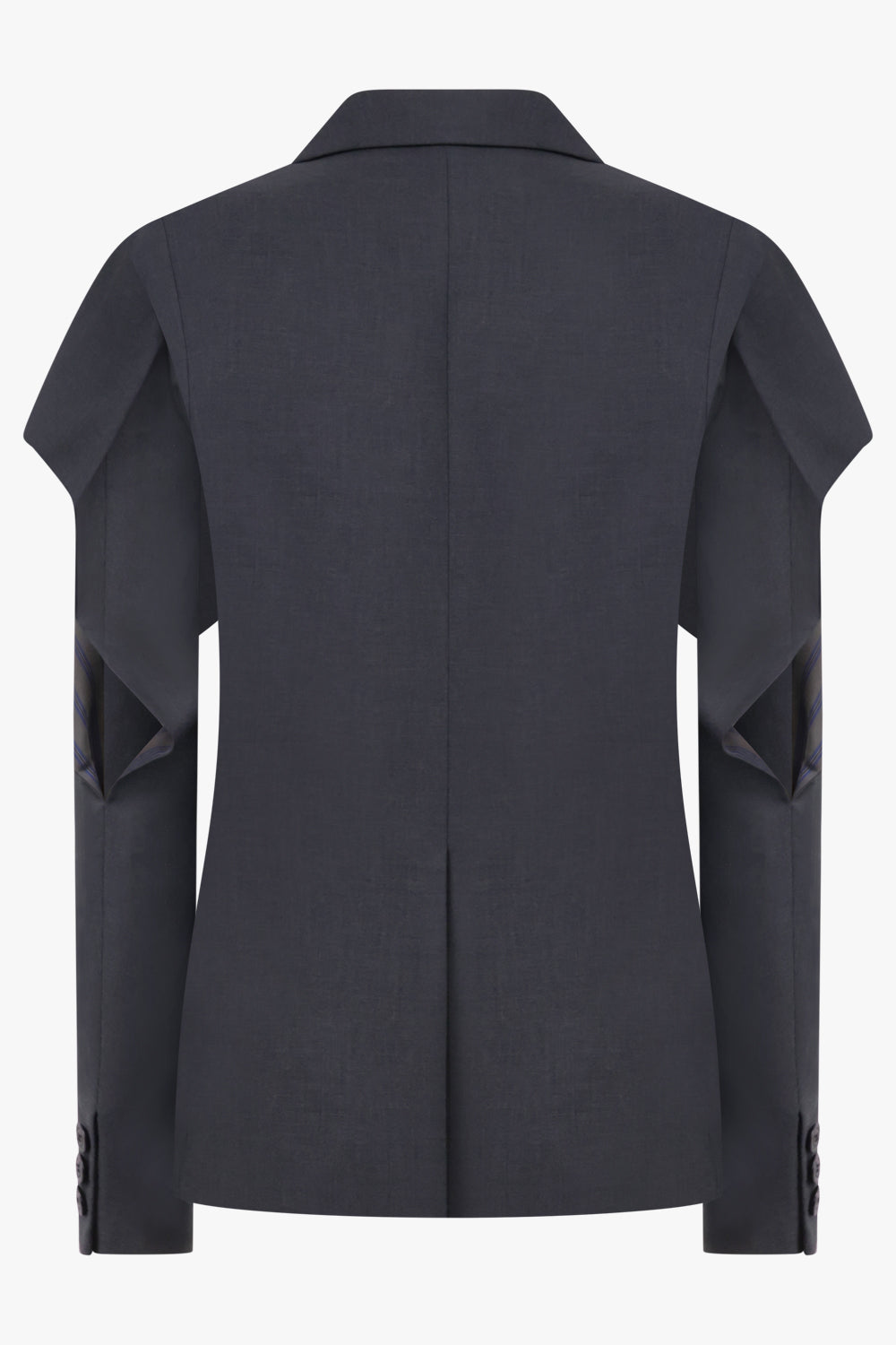 SACAI RTW Suiting Double Breast Jacket With Cowl Sleeves | Grey