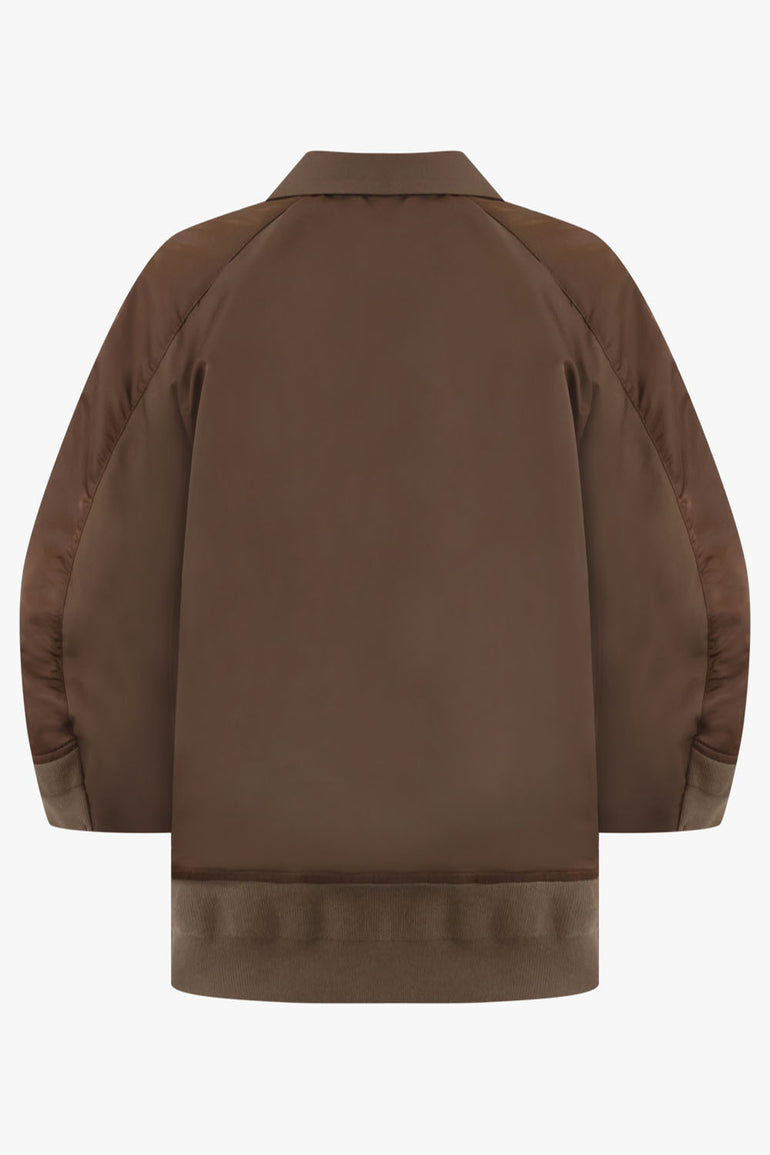 SACAI RTW Suiting X Twill Oversize Double Breast Jacket | Brown