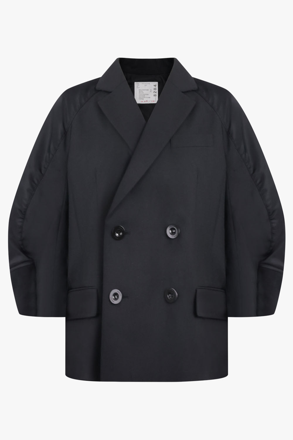 SACAI RTW Suiting X Twill Oversize Double Breast Jacket | Black
