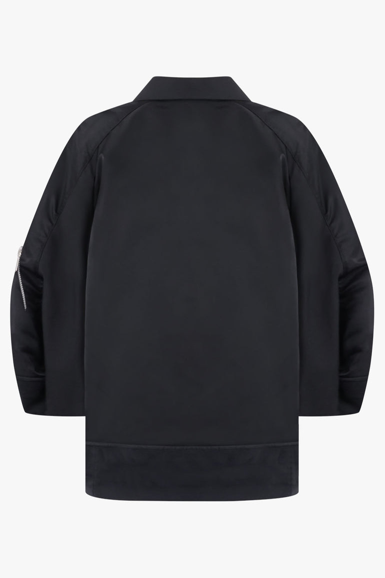 SACAI RTW Suiting X Twill Oversize Double Breast Jacket | Black