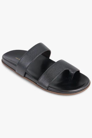 THE ROW SHOES Hugh Double Strap Slide | Black