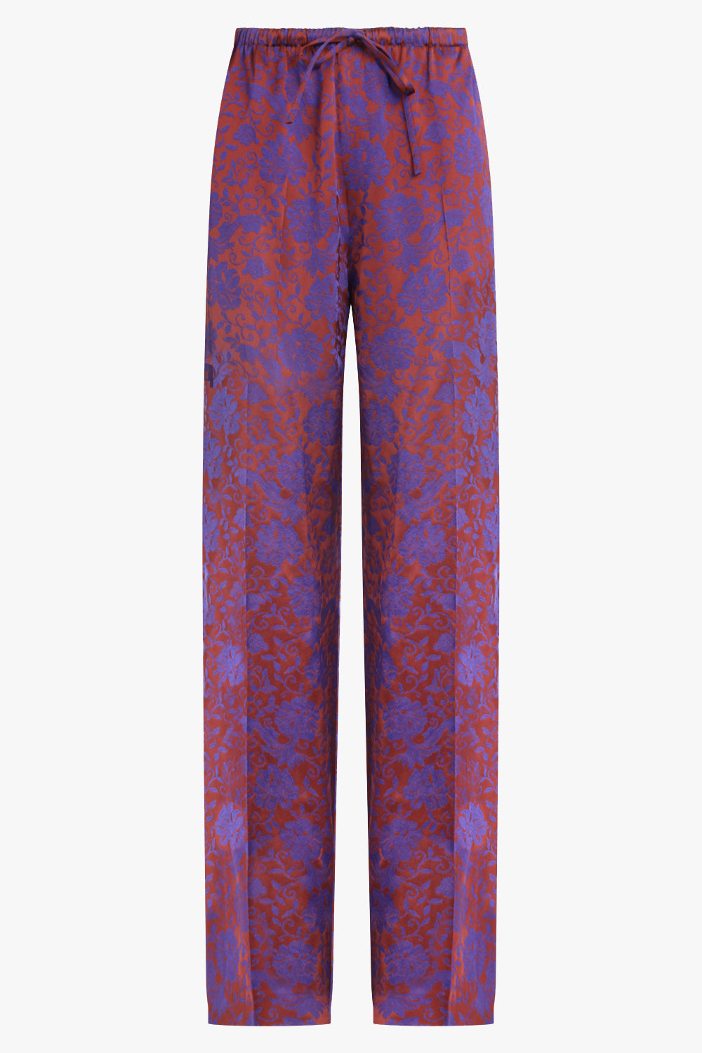 DRIES VAN NOTEN RTW Puvis Floral Jacquard Drawstring Pant | Burgundy/Purple