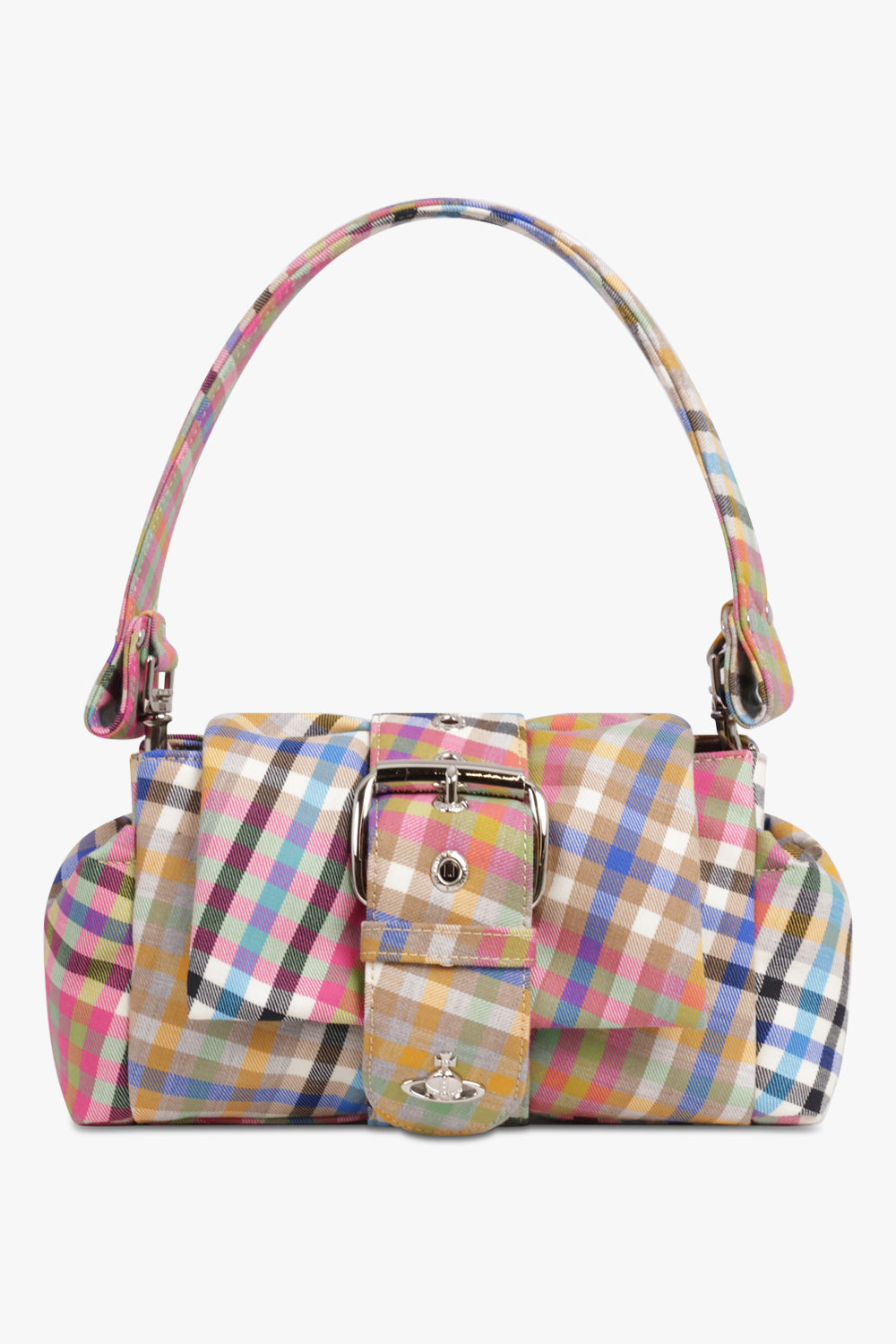 VIVIENNE WESTWOOD BAGS MULTI / Multi Heather Check Hazel Treasure Handbag | Multi