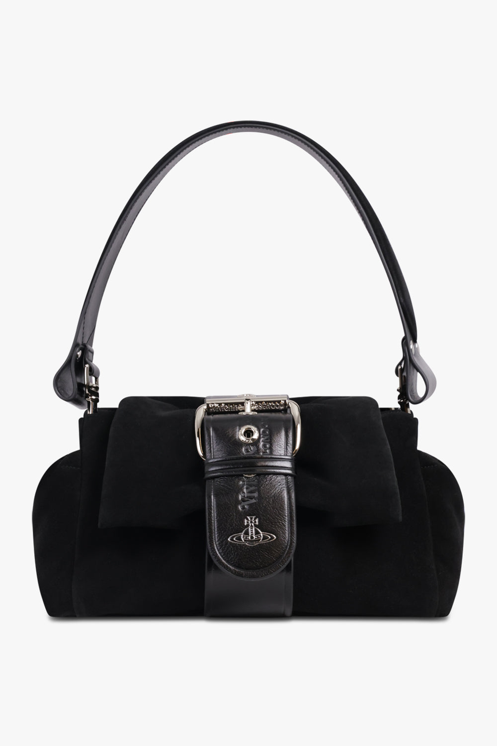 VIVIENNE WESTWOOD BAGS BLACK / Black Hazel Suede Treasure Handbag | Black