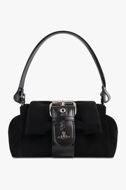 VIVIENNE WESTWOOD BAGS BLACK / Black Hazel Suede Treasure Handbag | Black