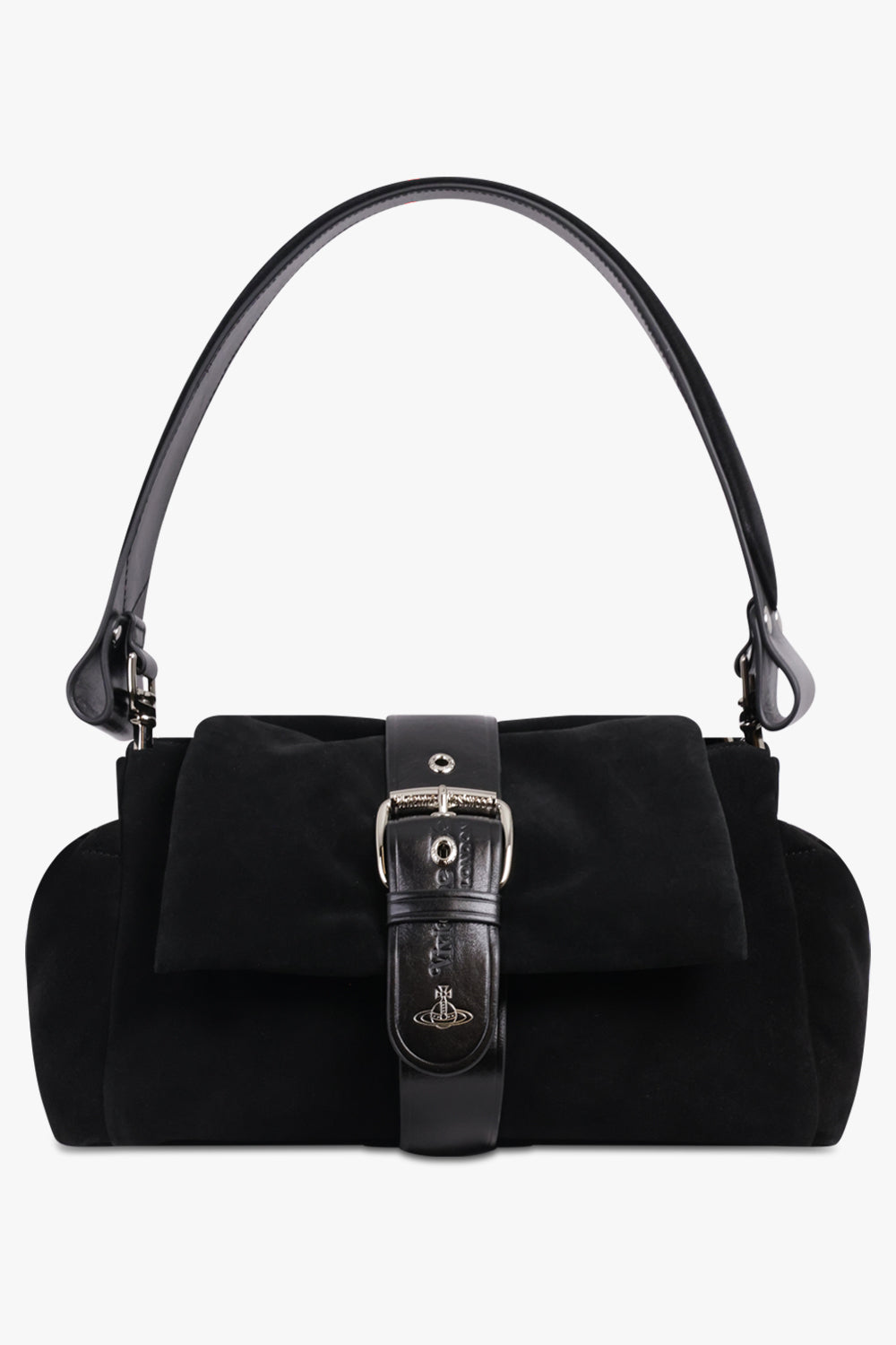 VIVIENNE WESTWOOD BAGS BLACK / Black XL Hazel Suede Treasure Handbag | Black