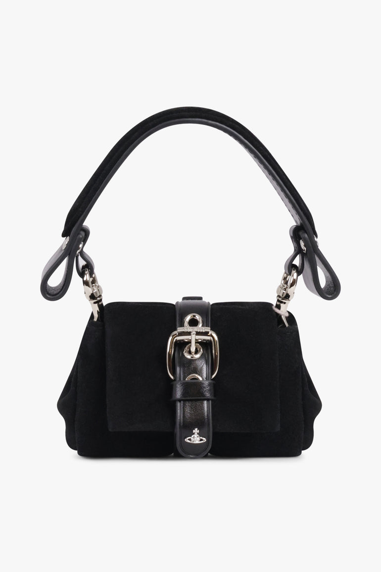 VIVIENNE WESTWOOD BAGS BLACK / Black Hazel Suede Treasure Bag Charm | Black