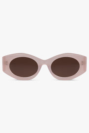 ALAIA SUNGLASSES BROWN / Clear/Brown AA0080S Round Sunglasses | Pink/Brown