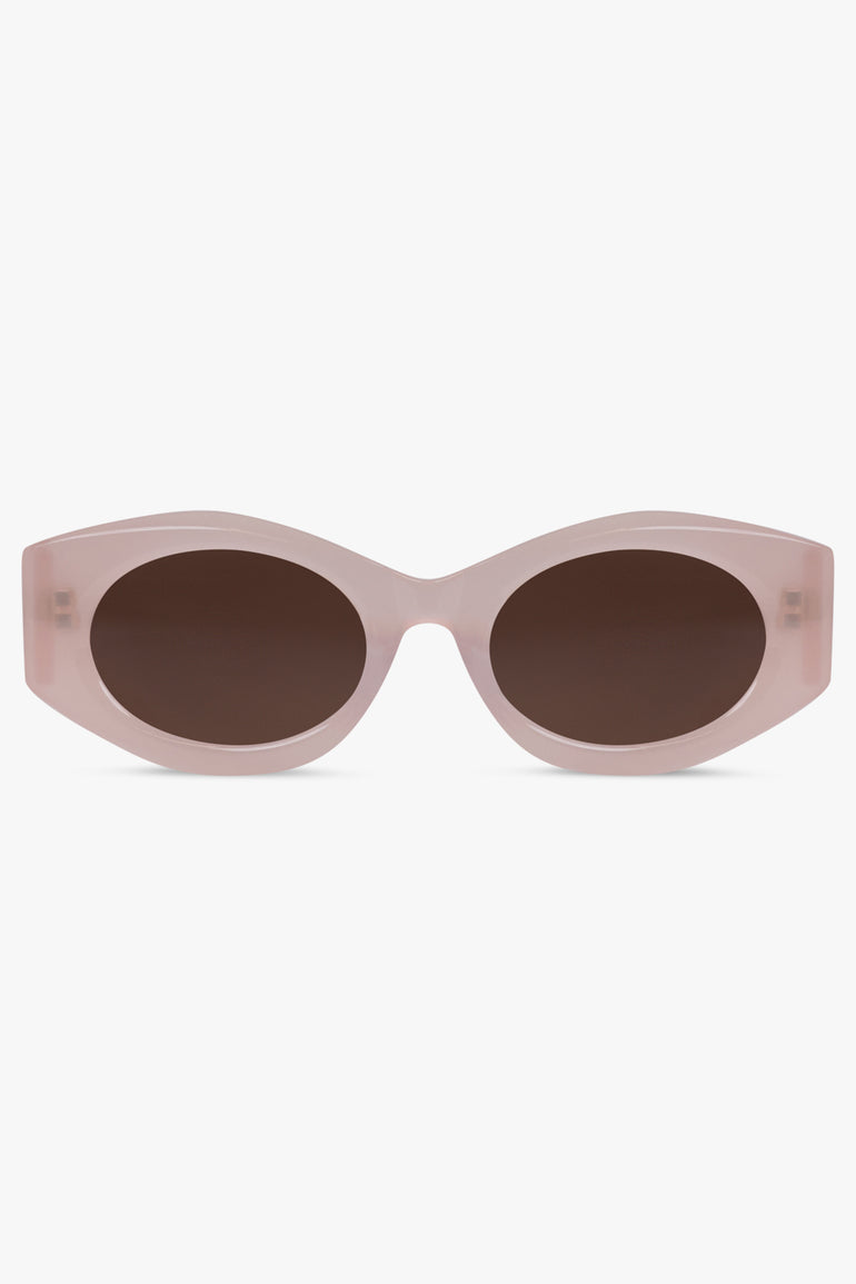 ALAIA SUNGLASSES BROWN / Clear/Brown AA0080S Round Sunglasses | Pink/Brown