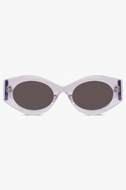 ALAIA SUNGLASSES CLEAR / Clear/Black AA0080S Round Sunglasses | Clear/Black
