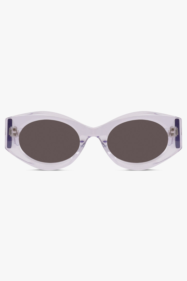 ALAIA SUNGLASSES CLEAR / Clear/Black AA0080S Round Sunglasses | Clear/Black