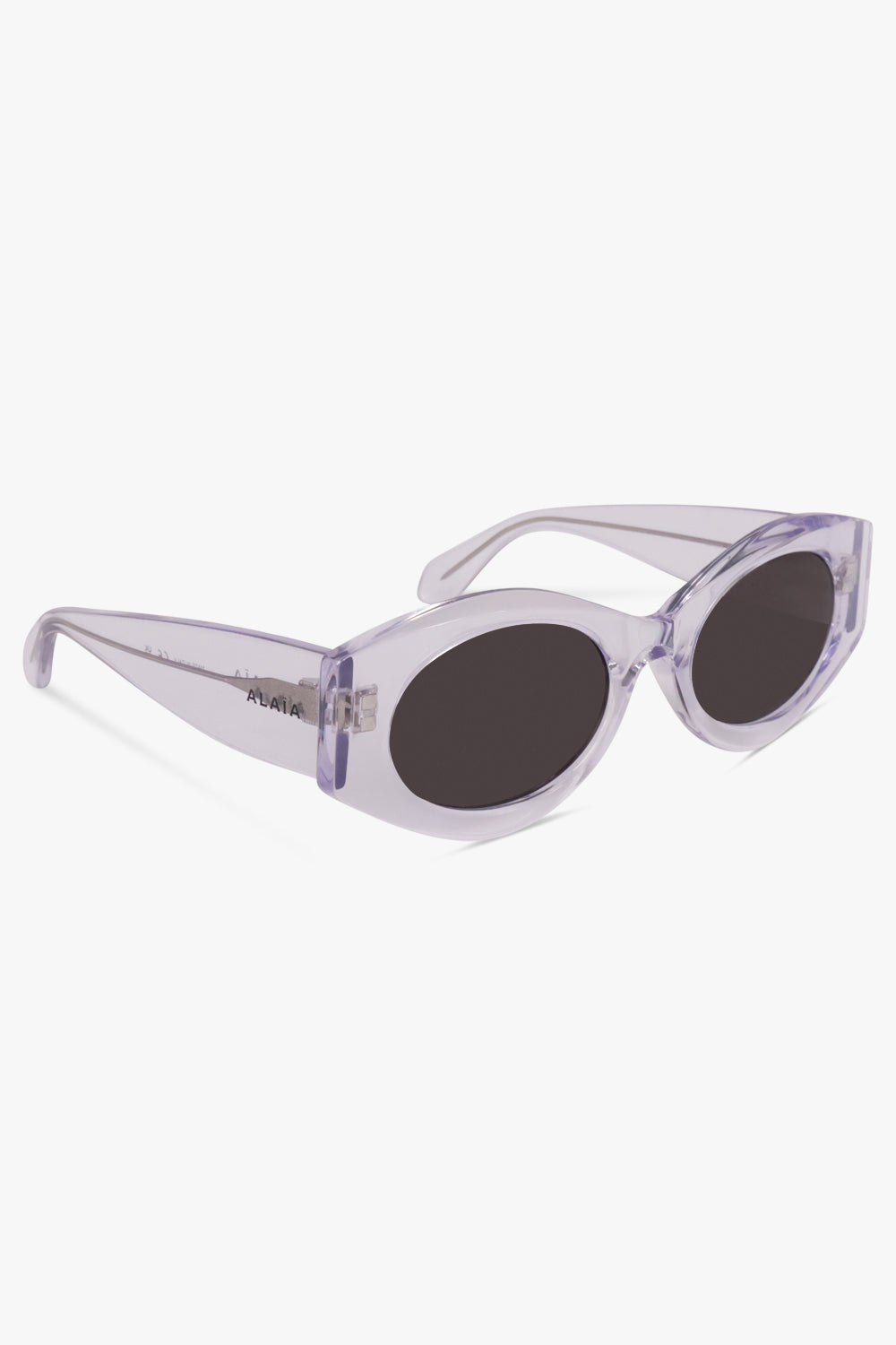 ALAIA SUNGLASSES CLEAR / Clear/Black AA0080S Round Sunglasses | Clear/Black
