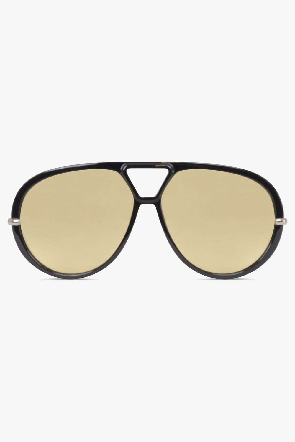 BOTTEGA VENETA SUNGLASSES BLACK / Black/Yellow/Silver BV1274S Aviator Sunglasses | Black/Yellow/Silver