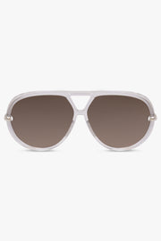 BOTTEGA VENETA SUNGLASSES BROWN / Brown/Silver BV1273S Drop Aviator Sunglasses | Brown/Silver