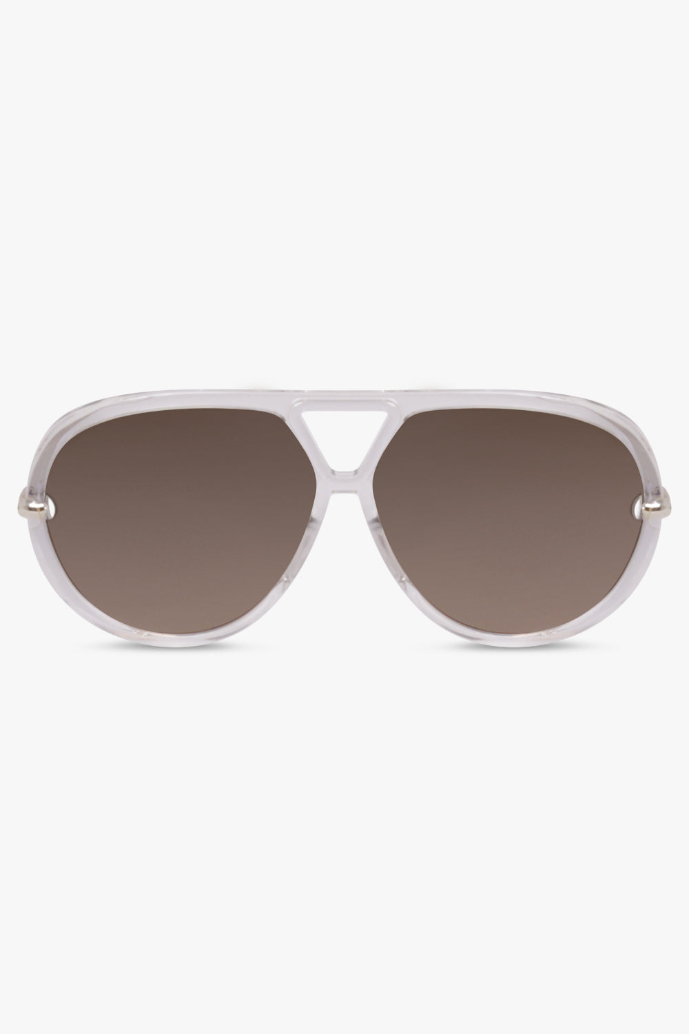 BOTTEGA VENETA SUNGLASSES BROWN / Brown/Silver BV1273S Drop Aviator Sunglasses | Brown/Silver