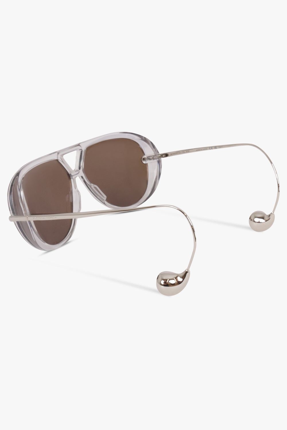 BOTTEGA VENETA SUNGLASSES BROWN / Brown/Silver BV1273S Drop Aviator Sunglasses | Brown/Silver
