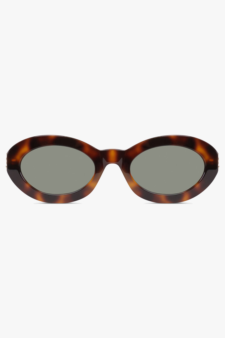 SAINT LAURENT SUNGLASSES BROWN / Havana SL 136 Round Sunglasses | Havana