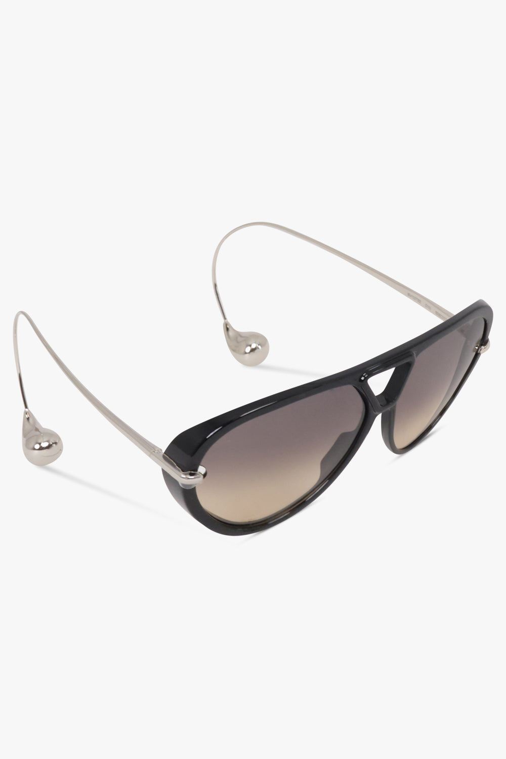 BOTTEGA VENETA SUNGLASSES BLACK / Black/Silver BV1273S Drop Aviator Sunglasses | Black/Silver
