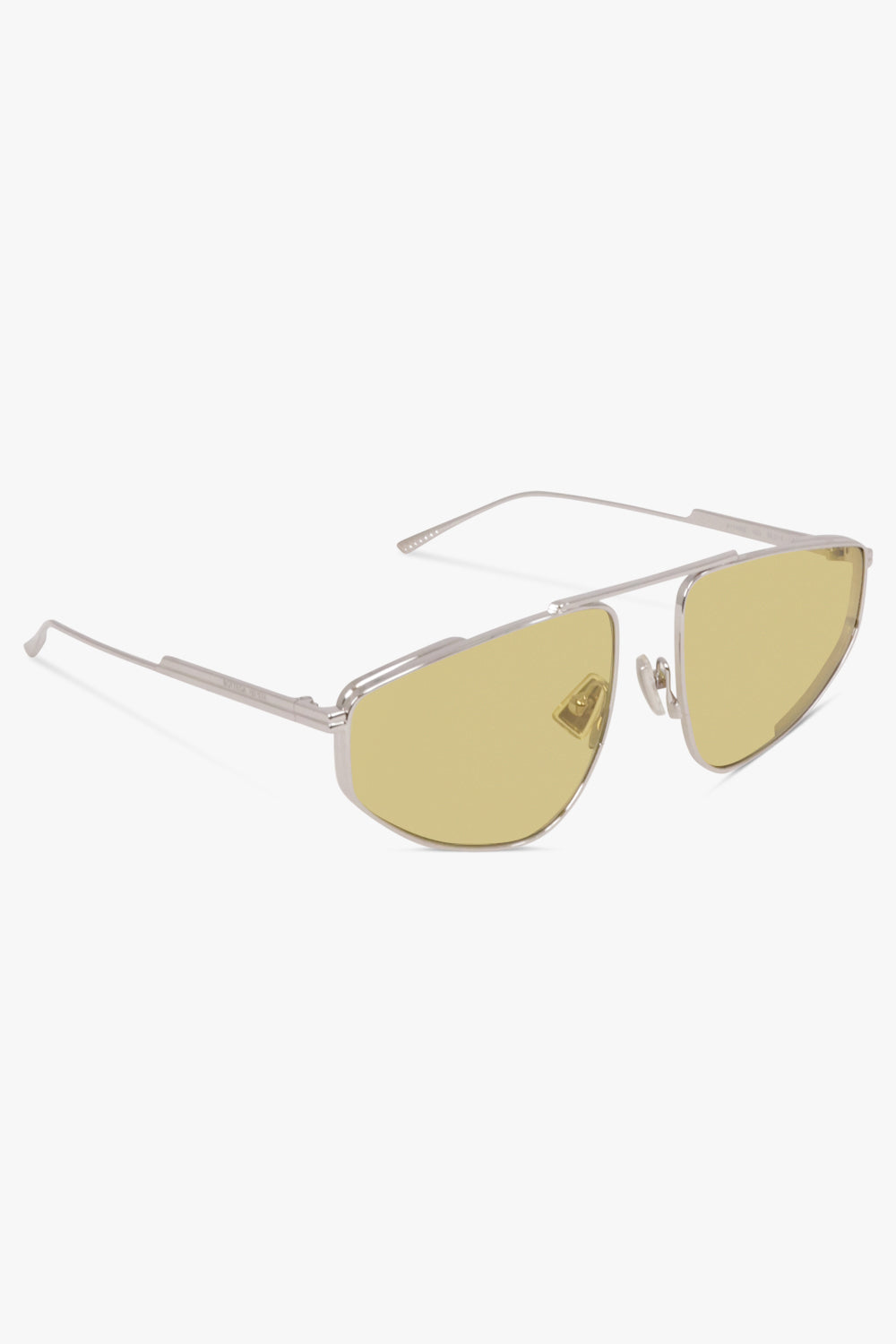 BOTTEGA VENETA SUNGLASSES YELLOW / Silver/Yellow BV1466S Metal Sunglasses | Silver/Yellow