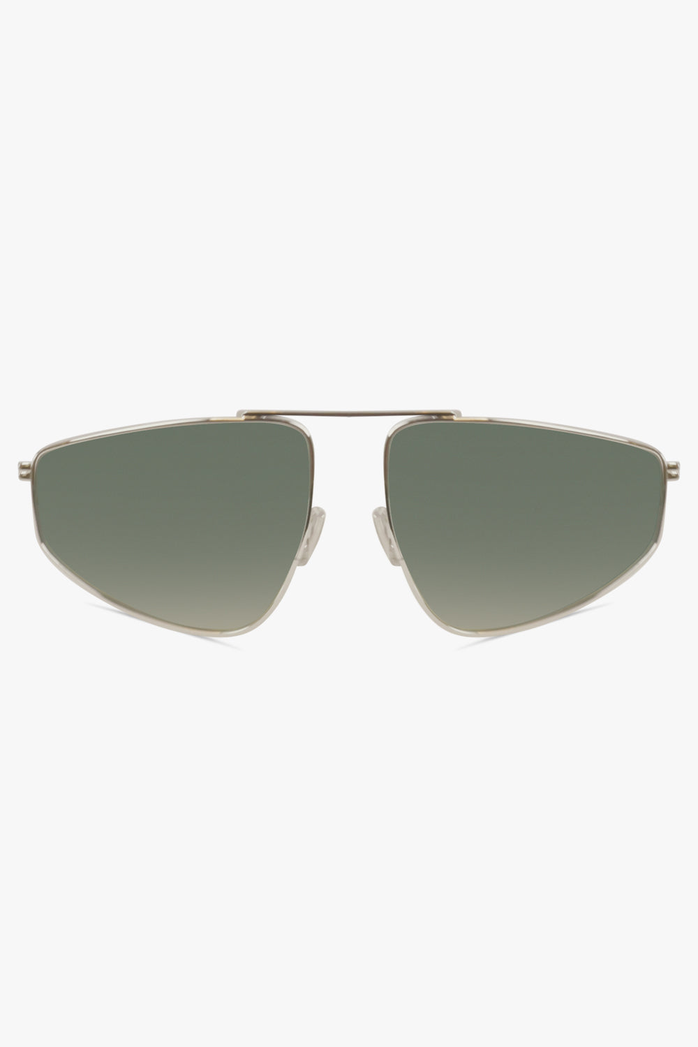 BOTTEGA VENETA SUNGLASSES GREEN / Silver/Green BV1466S Metal Sunglasses | Silver/Green