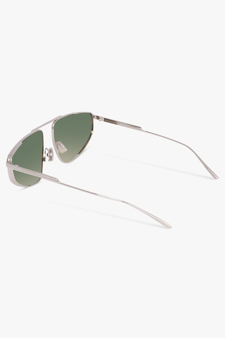 BOTTEGA VENETA SUNGLASSES GREEN / Silver/Green BV1466S Metal Sunglasses | Silver/Green