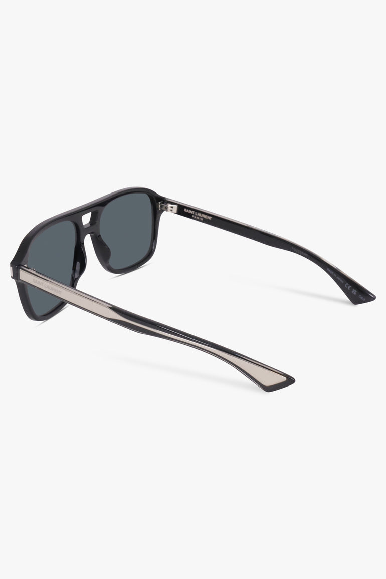 SAINT LAURENT SUNGLASSES BLACK / Black SL 881 Square Sunglasses | Black