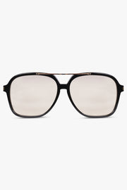 SAINT LAURENT SUNGLASSES BLACK / Black/Clear SL 545 Square Sunglasses | Black/Clear
