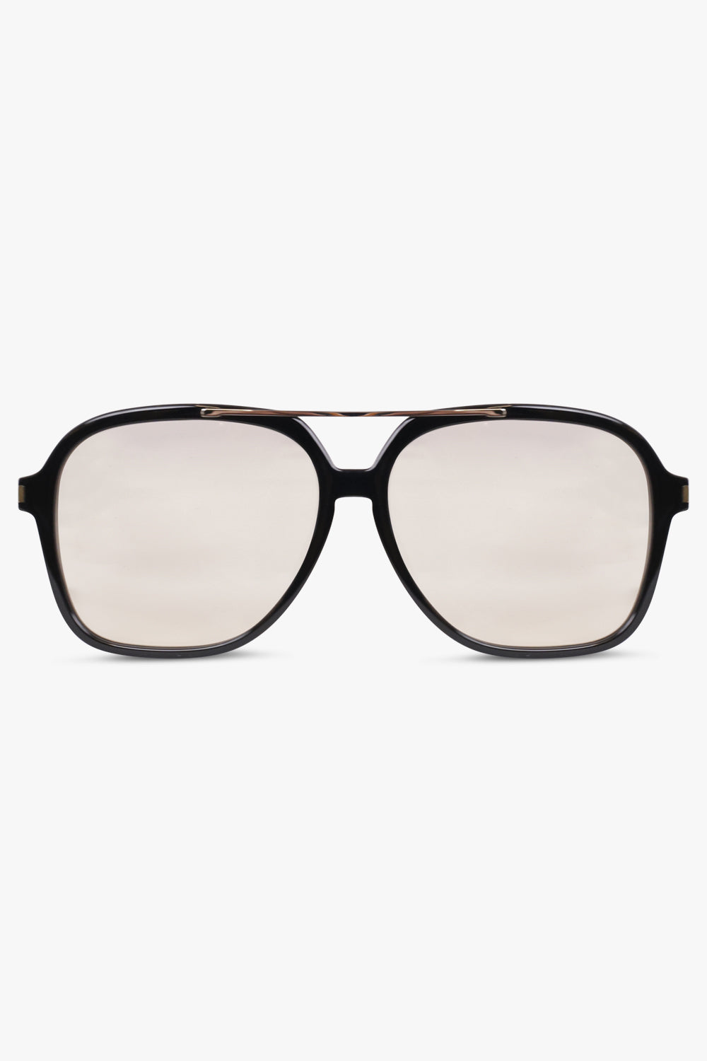 SAINT LAURENT SUNGLASSES BLACK / Black/Clear SL 545 Square Sunglasses | Black/Clear
