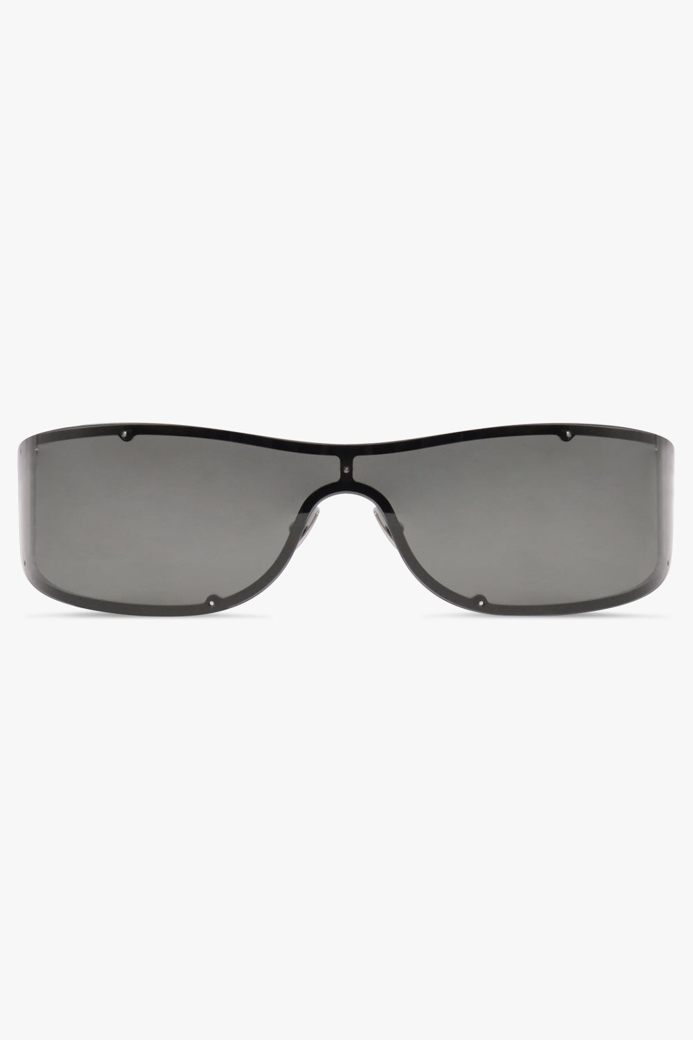 SAINT LAURENT SUNGLASSES BLACK / Silver/Black SL 807 Shield Sunglasses | Silver/Black