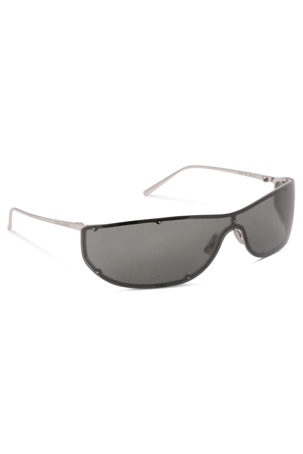 SAINT LAURENT SUNGLASSES BLACK / Silver/Black SL 807 Shield Sunglasses | Silver/Black