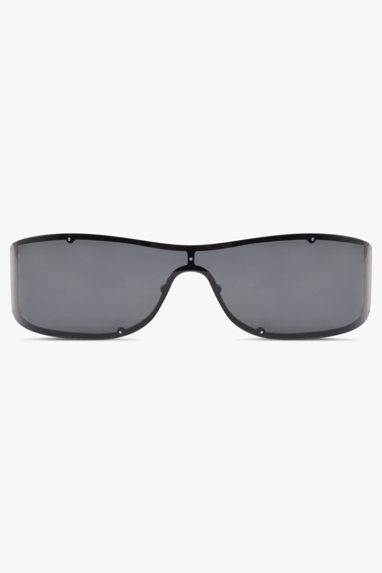 SAINT LAURENT SUNGLASSES BLACK / Black SL 807 Shield Sunglasses | Black