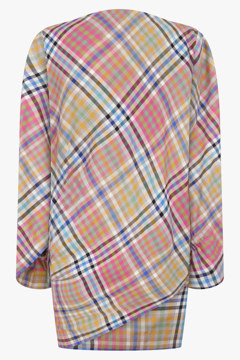 VIVIENNE WESTWOOD RTW Heather Check Infinity Asymmetric Top | Multi