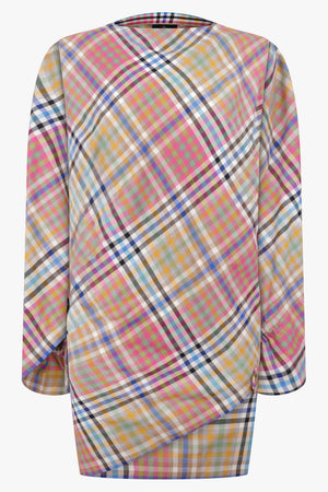 VIVIENNE WESTWOOD RTW Heather Check Infinity Asymmetric Top | Multi