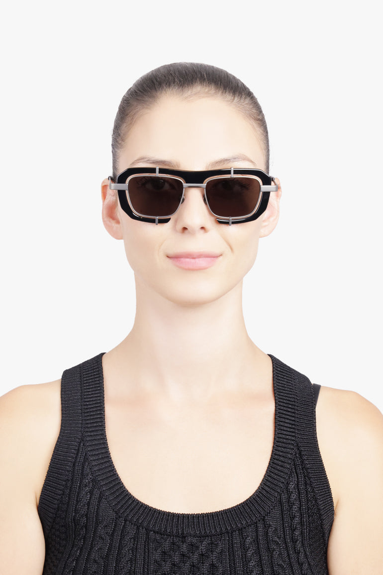 JW ANDERSON SUNGLASSES BLACK / BLACK JWA03 Geometric Sunglasses | Black