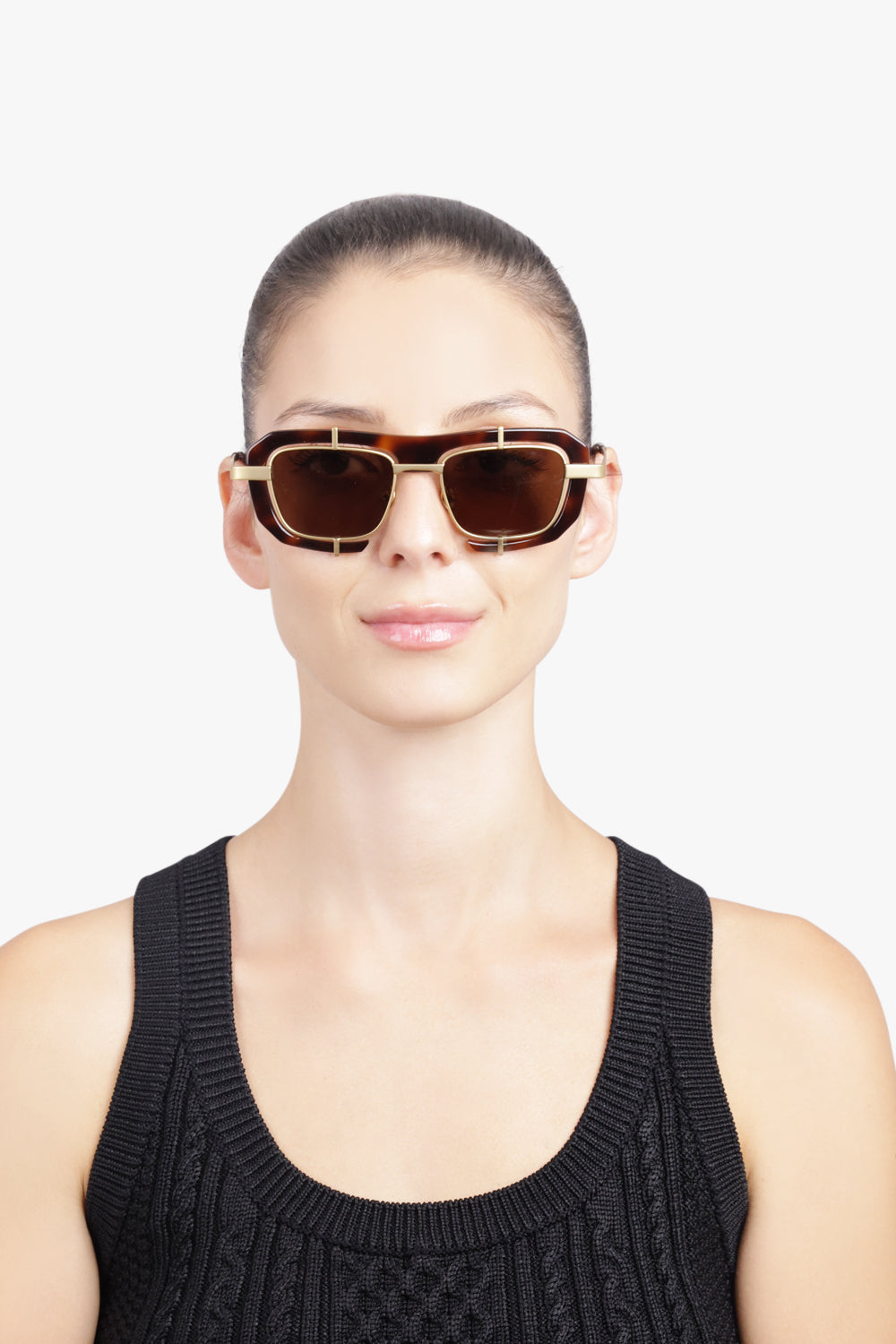 JW ANDERSON SUNGLASSES BROWN / Havana JWA03 Geometric Sunglasses | Havana