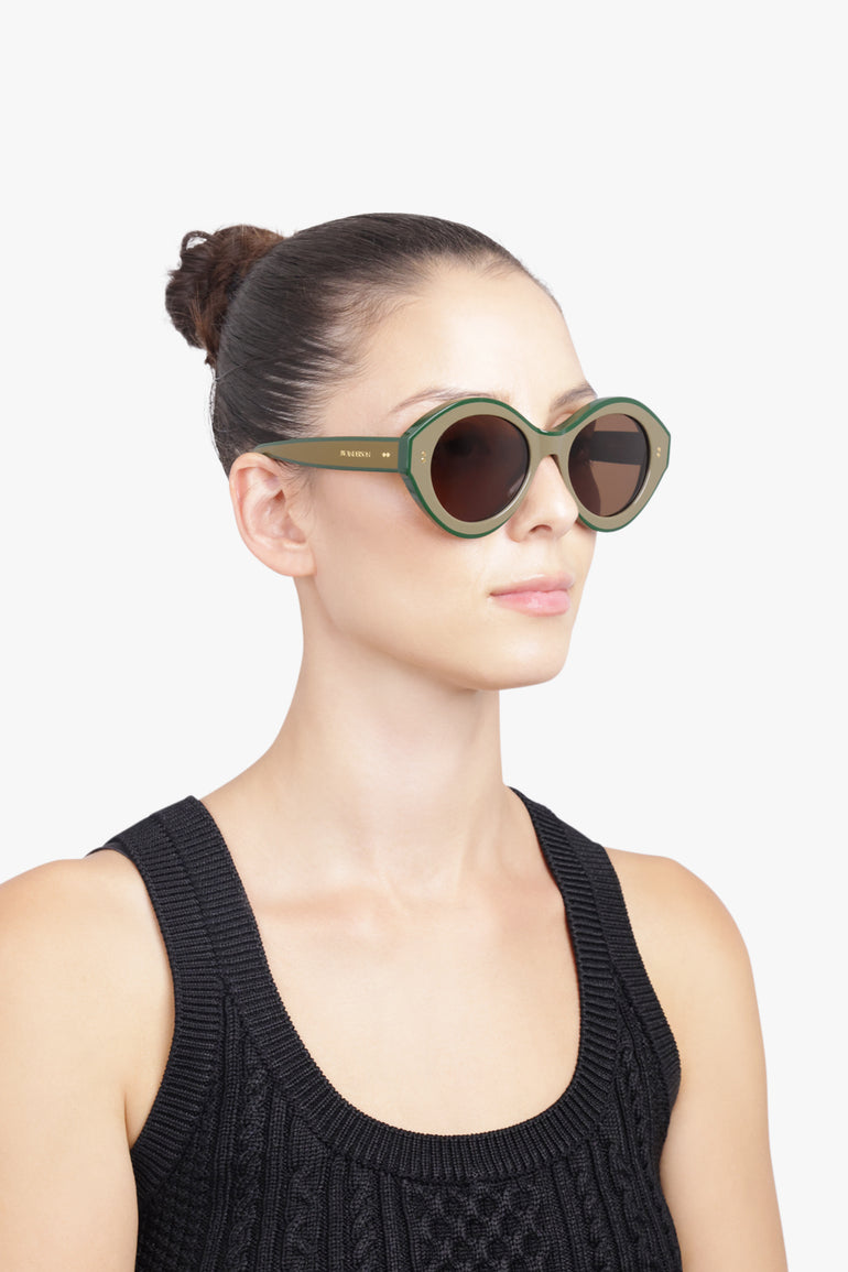 JW ANDERSON SUNGLASSES MULTI / Brown/Green JWA07 Bumper Sunglasses | Brown/Green