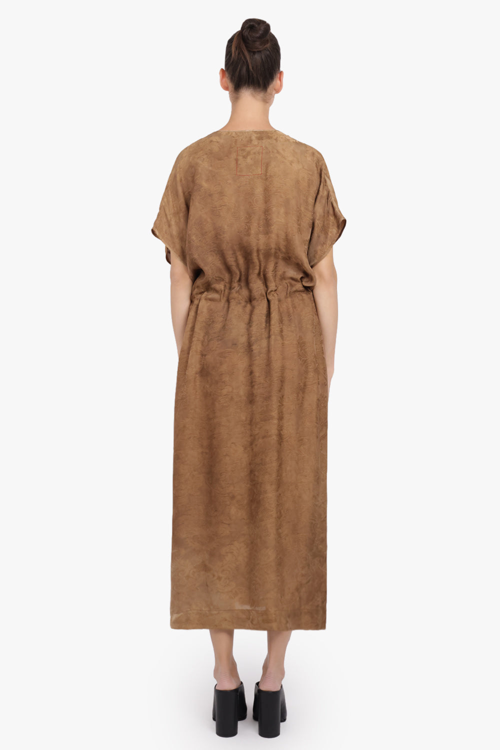 UMA WANG RTW Acre Relaxed Tie Waist Midi Dress | Mustard