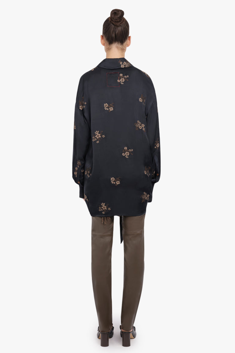 UMA WANG RTW Long Leather Leggings | Dark Olive