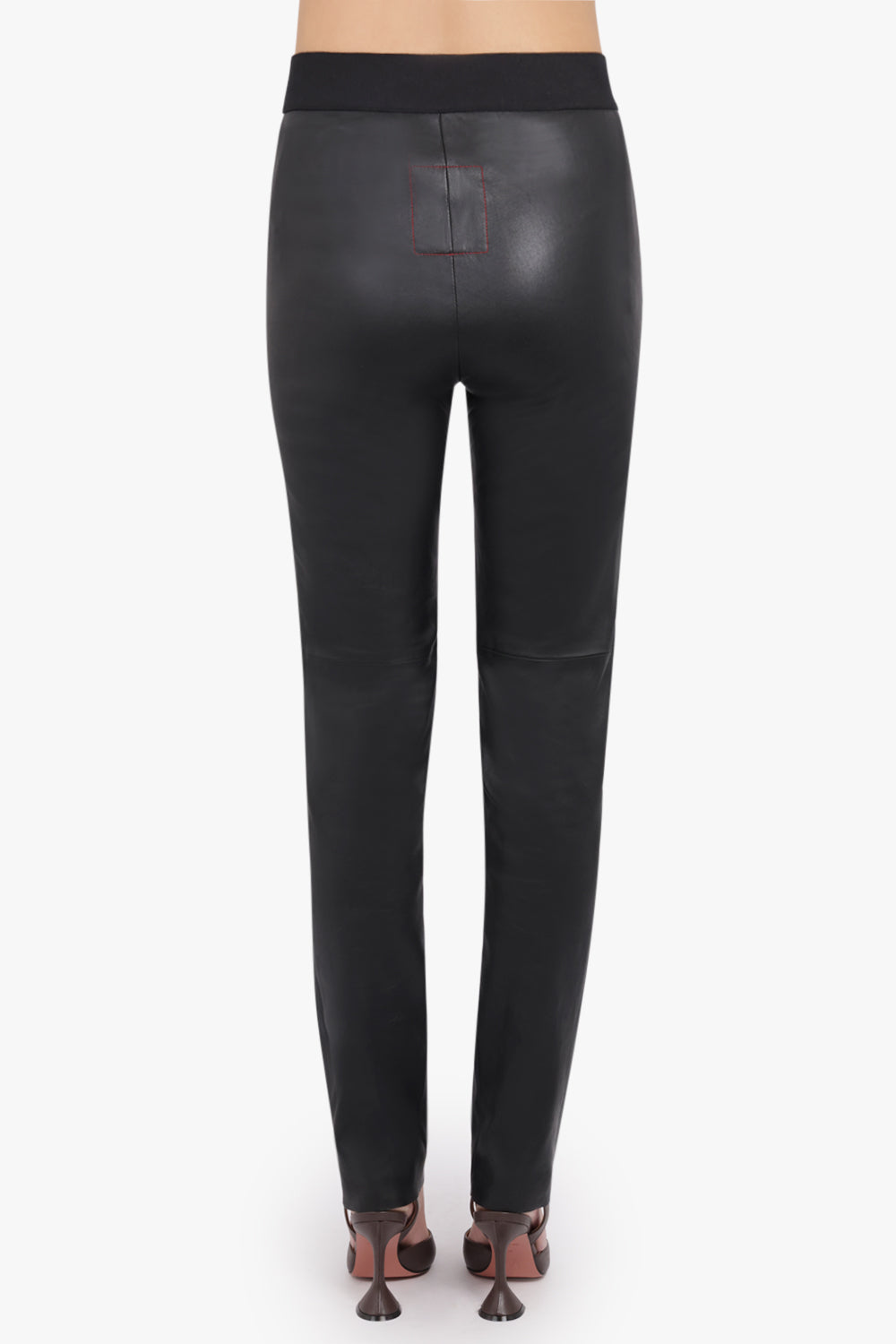 UMA WANG RTW Long Leather Leggings | Black