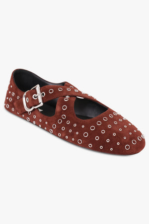 Criss Cross Ballet Flats | Ebene Brown