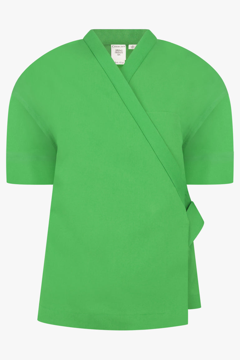 CALVIN KLEIN RTW Dahlia Structured Cotton Jacket | Fern Green