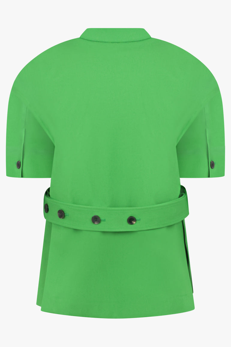 CALVIN KLEIN RTW Dahlia Structured Cotton Jacket | Fern Green
