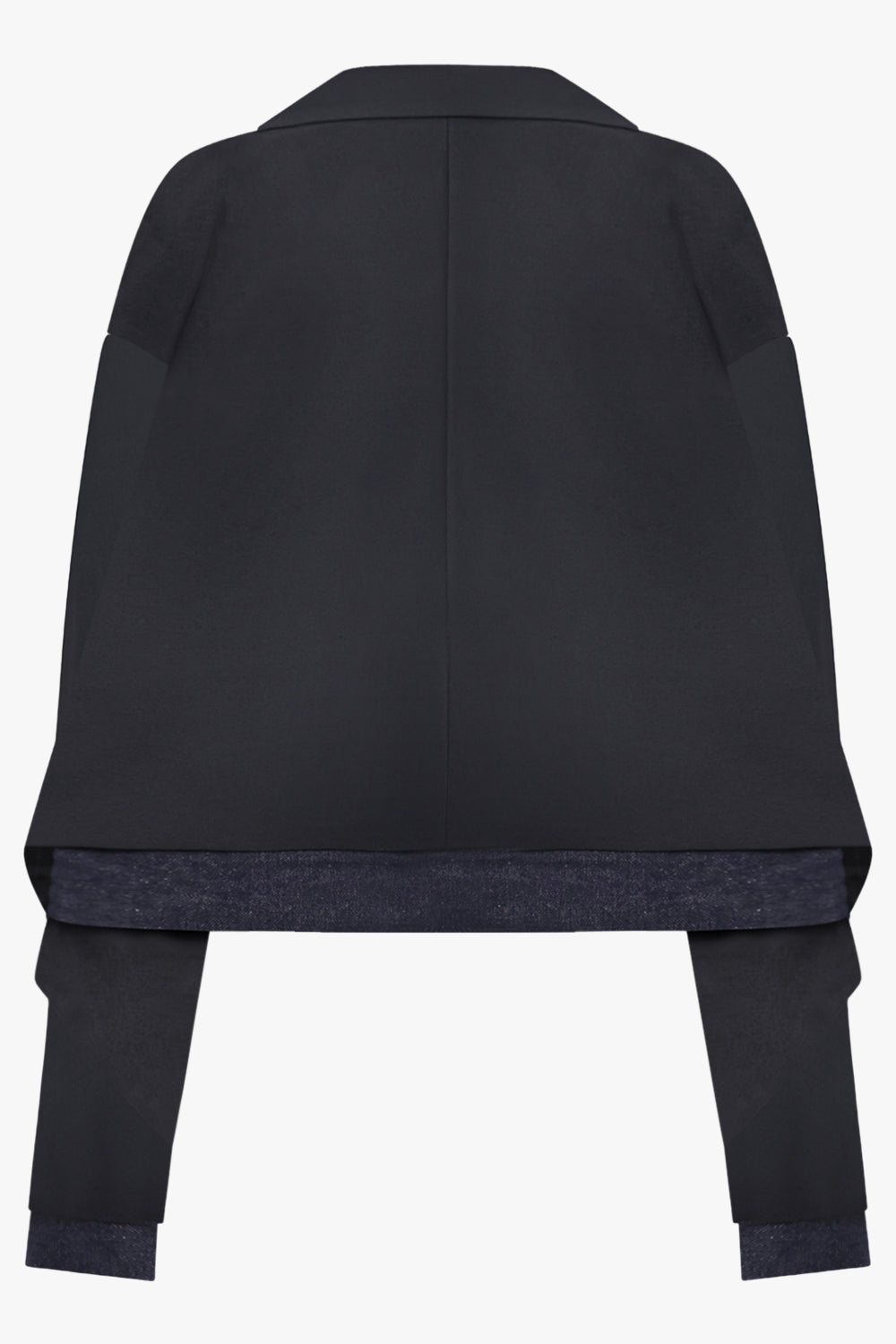 SACAI RTW Suiting X Denim Oversize Double Breast Jacket | Black/Indigo