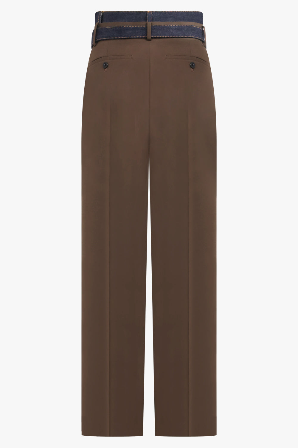 SACAI RTW Suiting X Denim Wide Leg Pant | Brown/Indigo