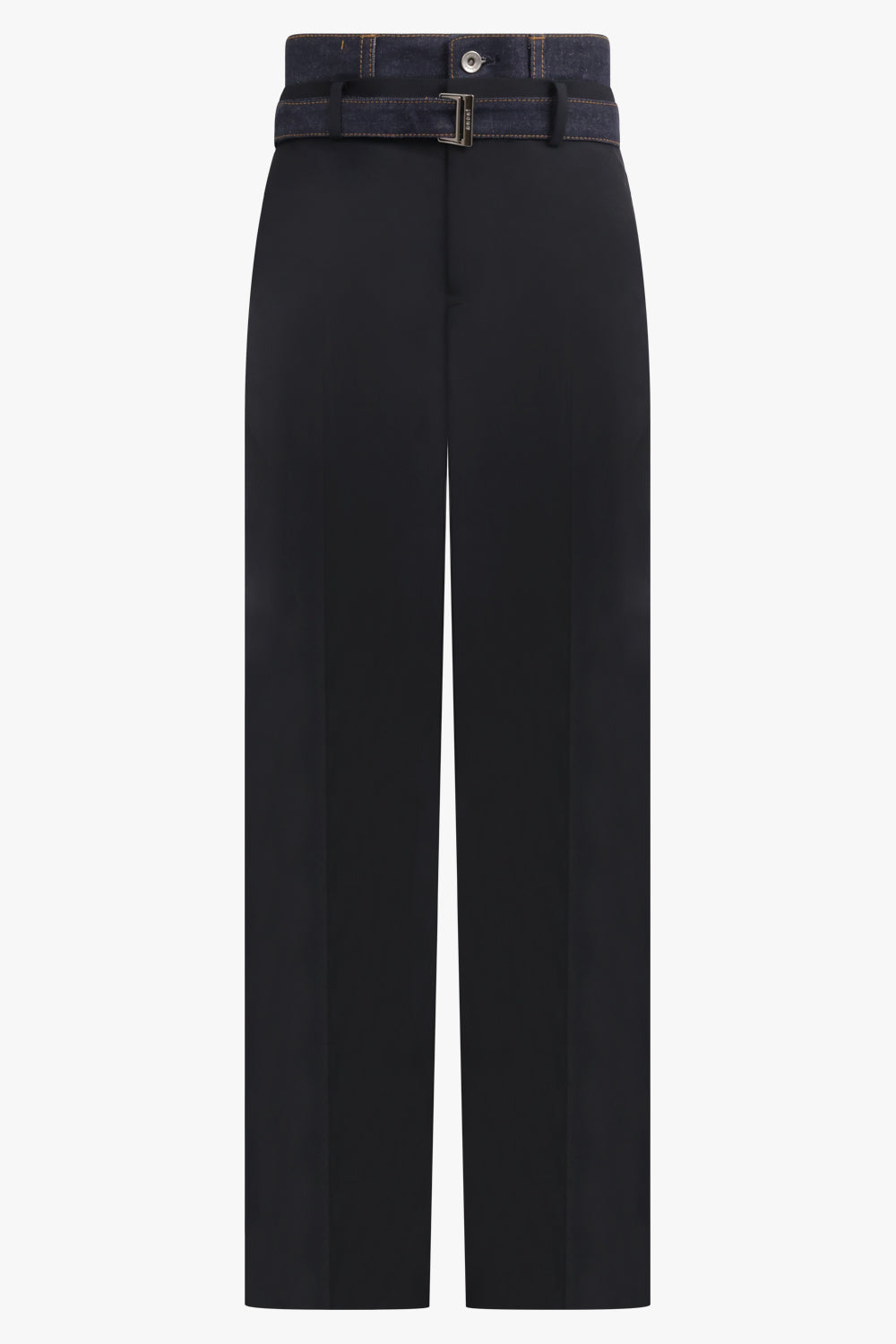 SACAI RTW Suiting X Denim Wide Leg Pant | Black/Indigo
