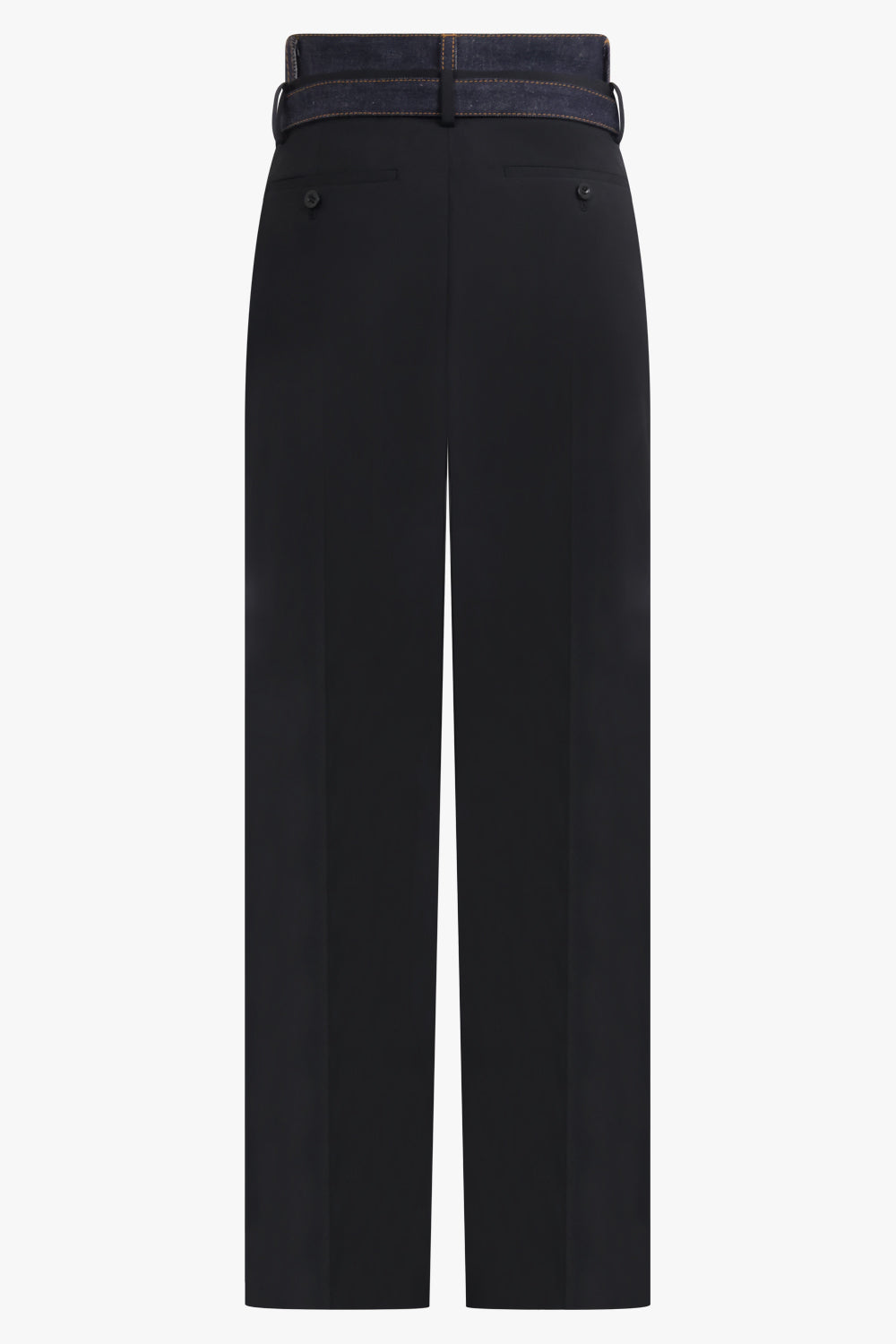 SACAI RTW Suiting X Denim Wide Leg Pant | Black/Indigo