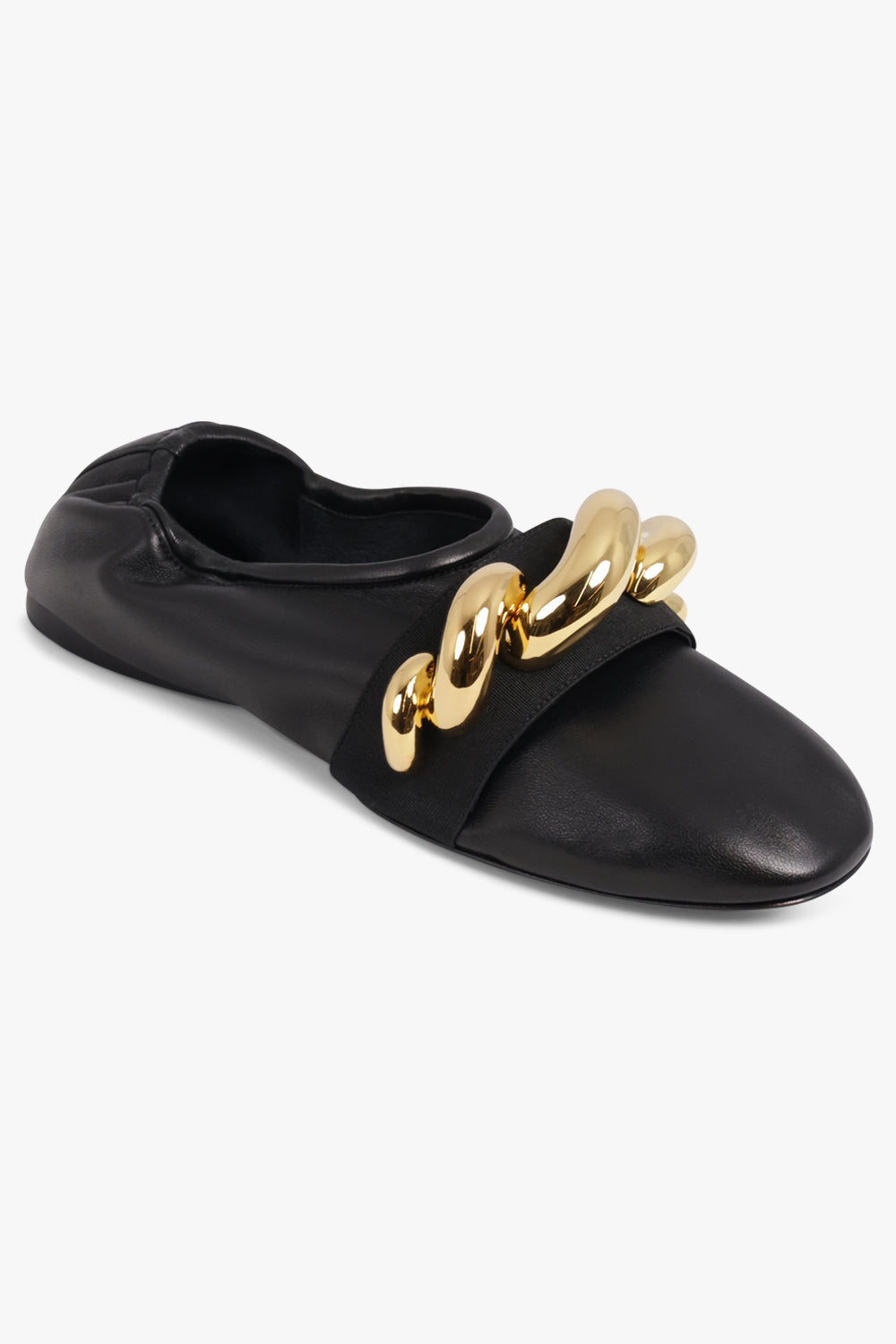 ALAIA SHOES Embellished Jewel Strap Ballet Flat | Black/Gold