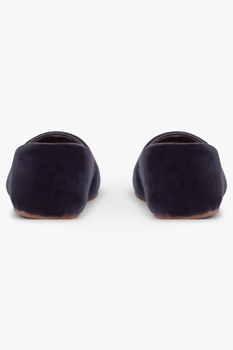 THE ROW SHOES Ponti Velvet Closed Toe Slipper | Midnight